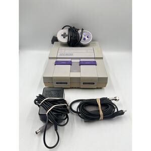 Super Nintendo Entertainment System SNES Console w OEM Controller & Cords Tested